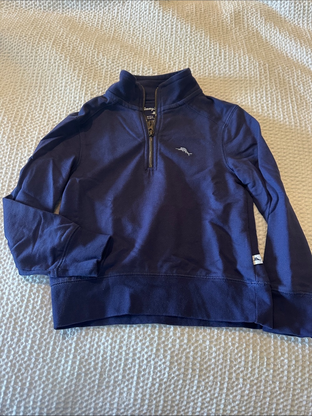 Tommy Bahama Navy Quarter-Zip Pullover Sweater